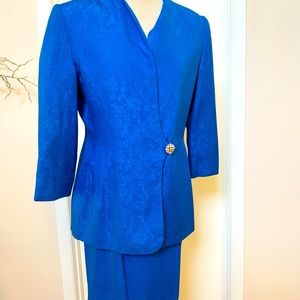 Carolina Herrera Vintage Royal Blue Suit